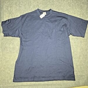 Vintage Pluma Shirt Mens XL Blue Made USA Heavyweight Cotton Tee 90s Blank